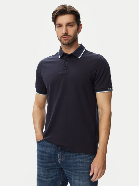 Guess Tricou polo M6YP28 K4475 Bleumarin Slim Fit