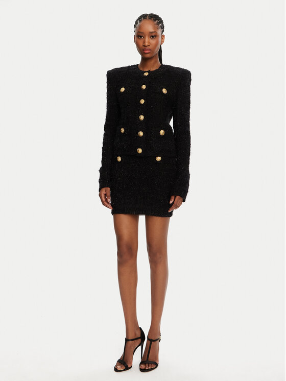 Balmain Balmain Miniszoknya DF1LB015KG43 Fekete Slim Fit