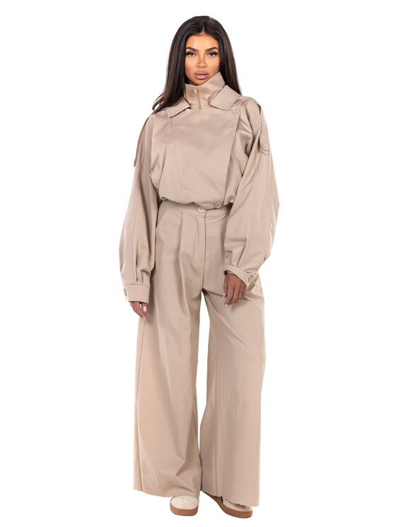 Love Saints Love Saints Komplet bluzka i spodnie L26LF-KA-K09 Beżowy Regular Fit