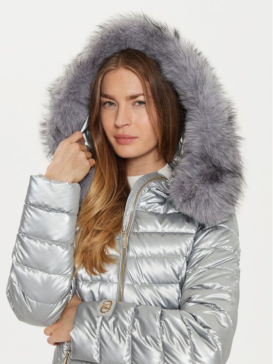 Marciano Guess Marciano Guess Vatovaná bunda 4BGL01 7176A Stříbrná Regular Fit