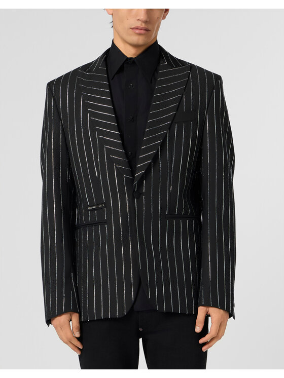 PHILIPP PLEIN PHILIPP PLEIN Marynarka 30452 Czarny Fitted Fit