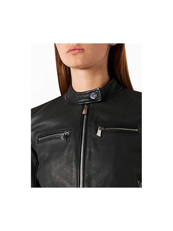 PINKO PINKO Kurtka skórzana 1G16E6 Y672 Czarny Regular Fit