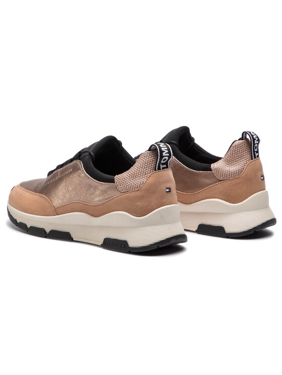 Tommy Hilfiger Tommy Hilfiger Laisvalaikio batai Cool Leather Debossed Sneaker FW0FW04028 Smėlio