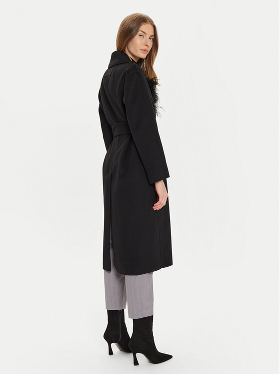 TWINSET TWINSET Vuneni kaput 242TP2065 Crna Regular Fit