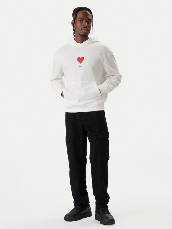 HUGO HUGO Mikina Dalentinos 50554025 Biela Relaxed Fit