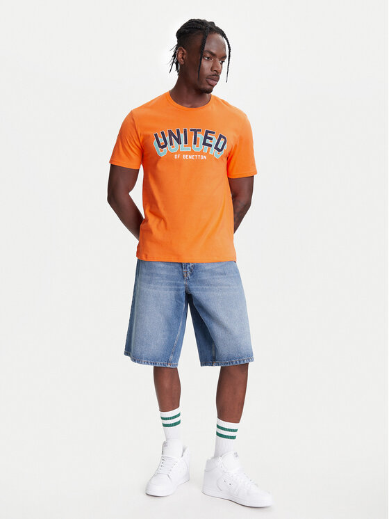 United Colors Of Benetton United Colors Of Benetton Тишърт 3I1XU1096 Оранжев Regular Fit