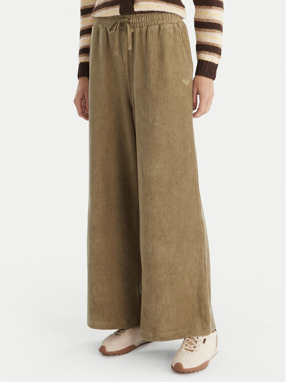Roxy Roxy Pantaloni din material Lekeito Pant Knit ERJNP03691 Verde Regular Fit