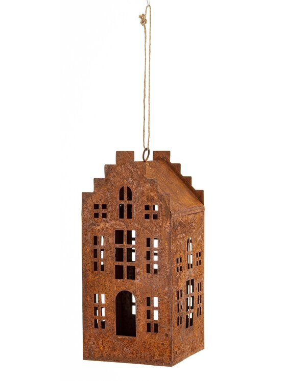 MIAhome MIAhome Figurka domek metalowy rdzawy RUGGINE Pomarańczowy