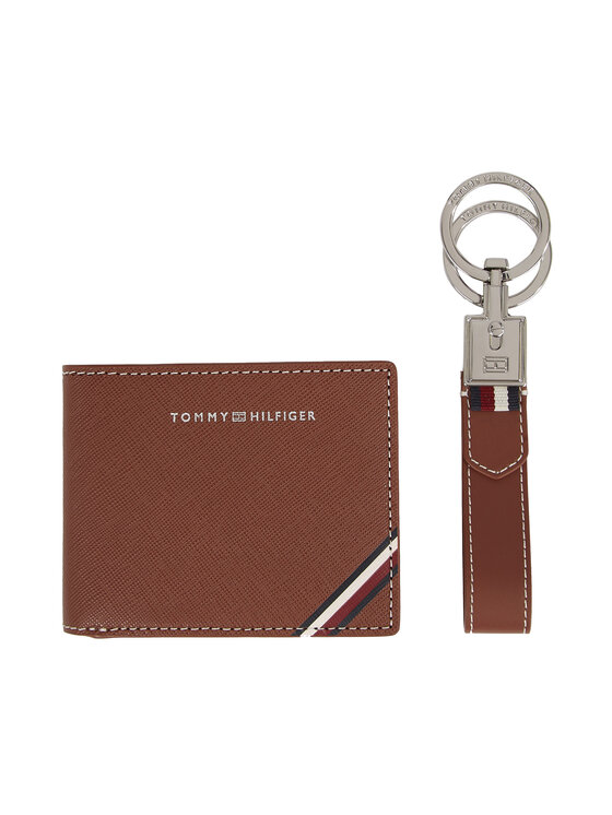 Tommy Hilfiger Set denarnica in obesek za ključe AM0AM11628 Rjava