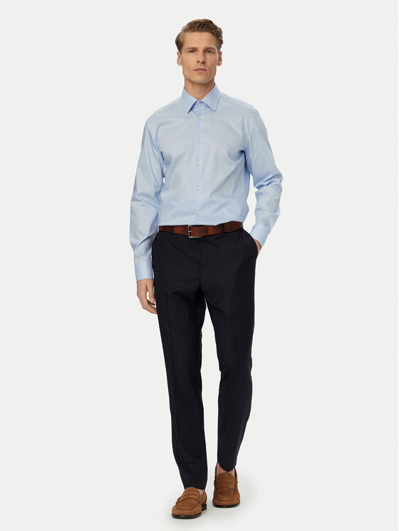 BOSS BOSS Риза H-Hank 50560704 Светлосин Slim Fit