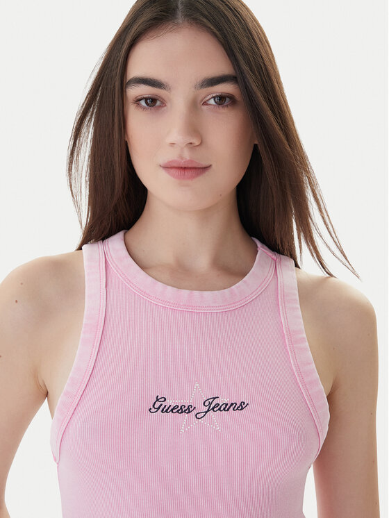 Guess Jeans Guess Jeans Top W6RP23 KA0H1 Růžová Classic Fit