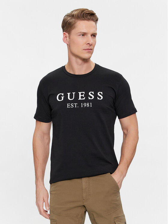Guess Guess T-shirt U4RI22 K6YW0 Crna Regular Fit