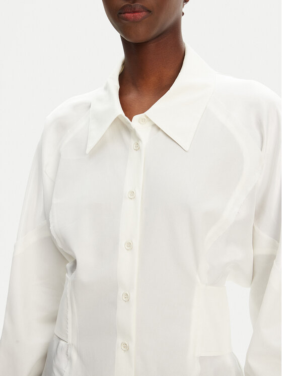 PINKO PINKO Košile Controvento 104594 A2BT Bílá Relaxed Fit