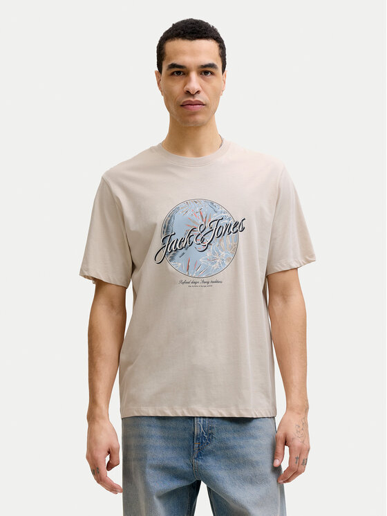 Jack & Jones Tricou Honolulu 12288088 Bej Regular Fit