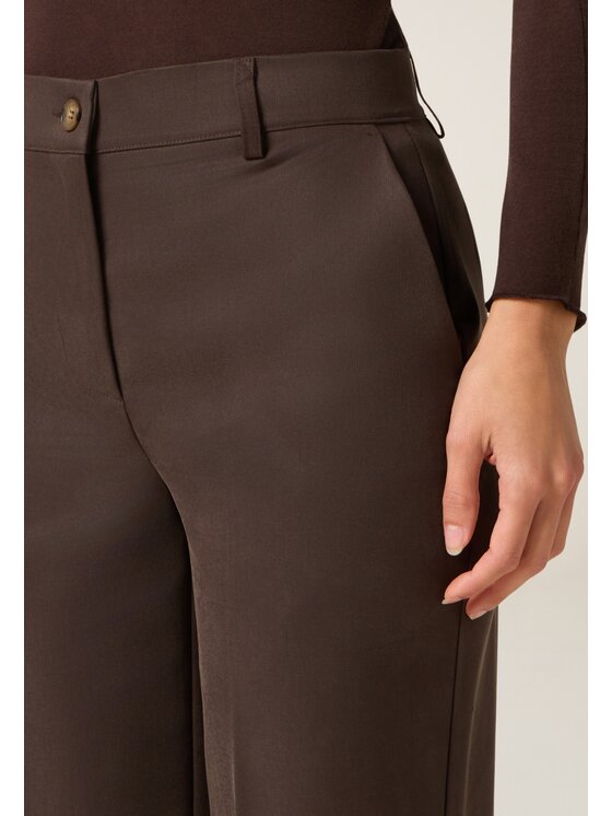 Oltre Oltre Pantaloni di tessuto P01AR009224N022 Marrone Baggy Fit