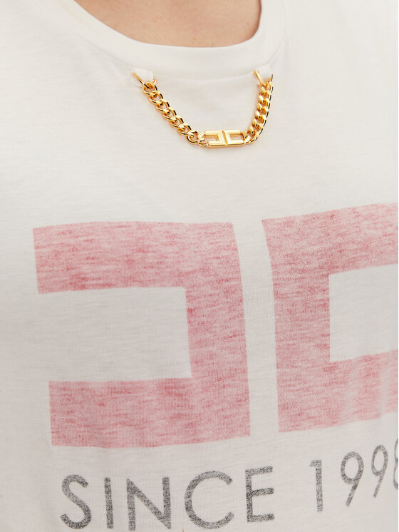 Elisabetta Franchi Elisabetta Franchi T-shirt MA-033-51E2-V180 Bijela Regular Fit