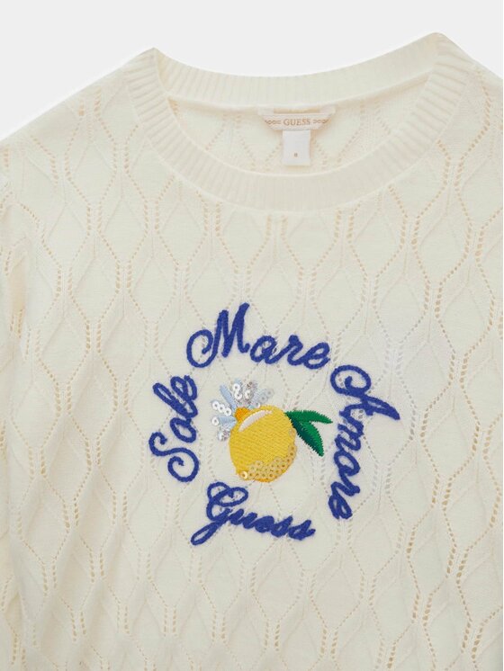 Guess Kids Guess Kids Sweter 181416 Biały Classic Fit