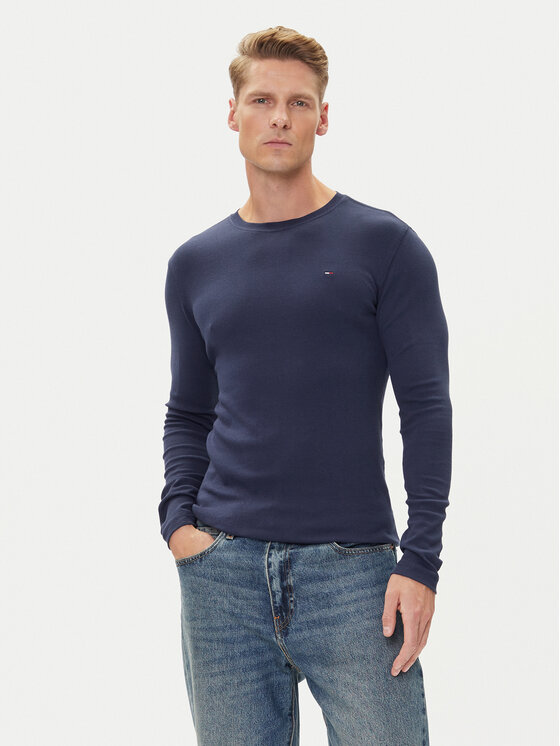 Tommy Jeans Tommy Jeans Longsleeve DM0DM04409 Bleumarin Slim Fit