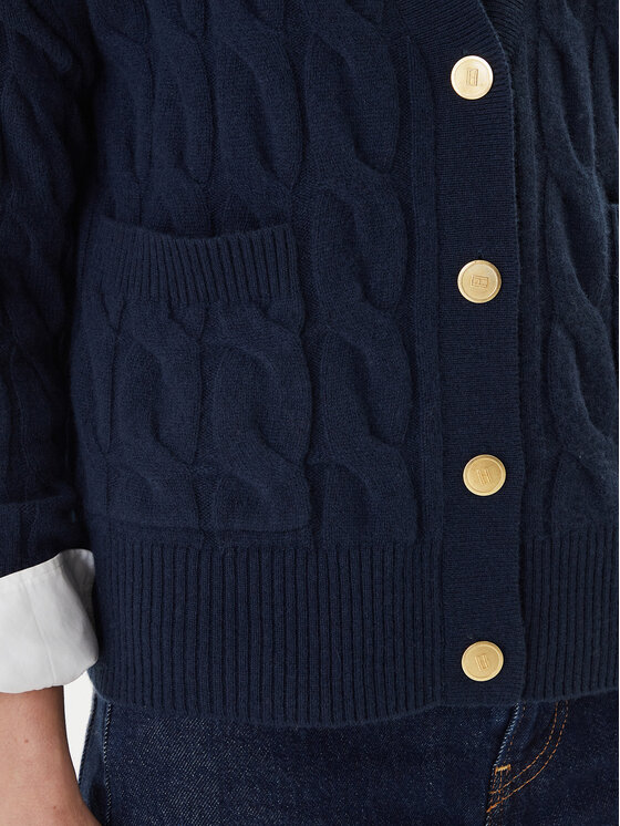 Tommy Hilfiger Tommy Hilfiger Cardigan WW0WW43089 Bleumarin Regular Fit