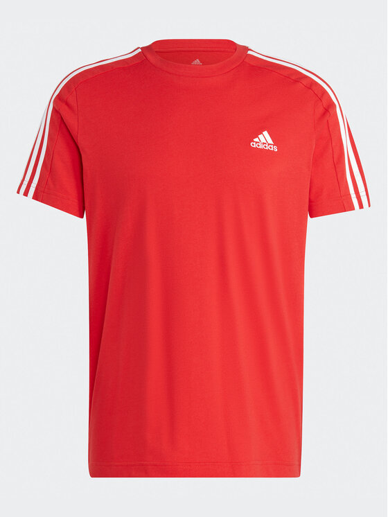 adidas adidas T-krekls Essentials Single Jersey 3-Stripes T-Shirt IC9339 Sarkans Regular Fit