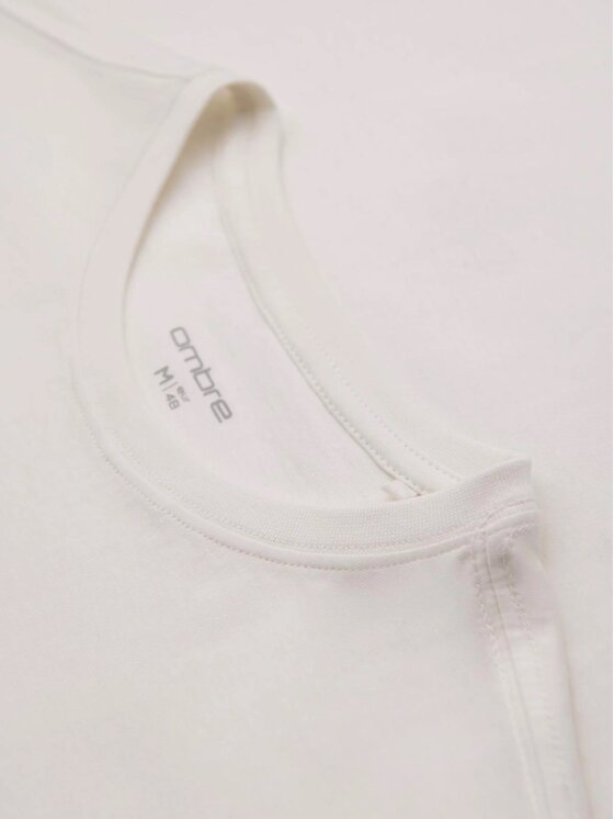 Ombre Ombre T-Shirt OM-TSPT-0248 Biały Regular Fit