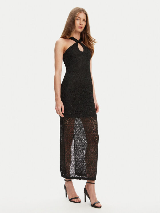 Guess Guess Φόρεμα υφασμάτινο W5YK48 Z37G0 Μαύρο Slim Fit