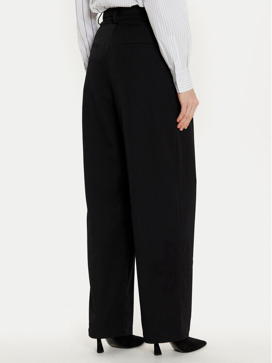 Desigual Desigual Pantaloni di tessuto Rin 24WWPW20 Nero Loose Fit