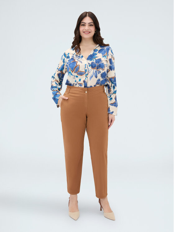 Fiorella Rubino Fiorella Rubino Pantaloni di tessuto P706T205201N022 Marrone Boy Fit