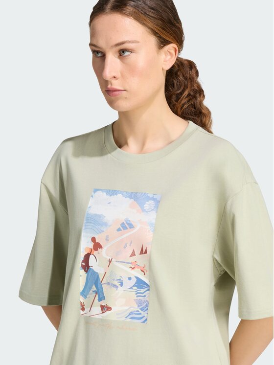 adidas adidas Koszulka techniczna 168494 Zielony Oversize
