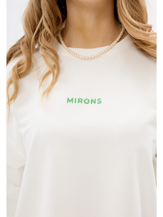 Mirons Mirons T-Shirt Print Biały Oversize