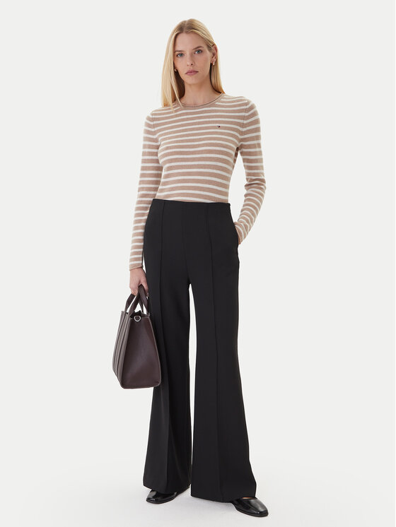 Tommy Hilfiger Tommy Hilfiger Palazzo nohavice WW0WW48406 Čierna Wide Leg