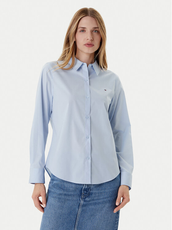 Tommy Hilfiger Tommy Hilfiger Camicia Ess WW0WW47169 Celeste Regular Fit