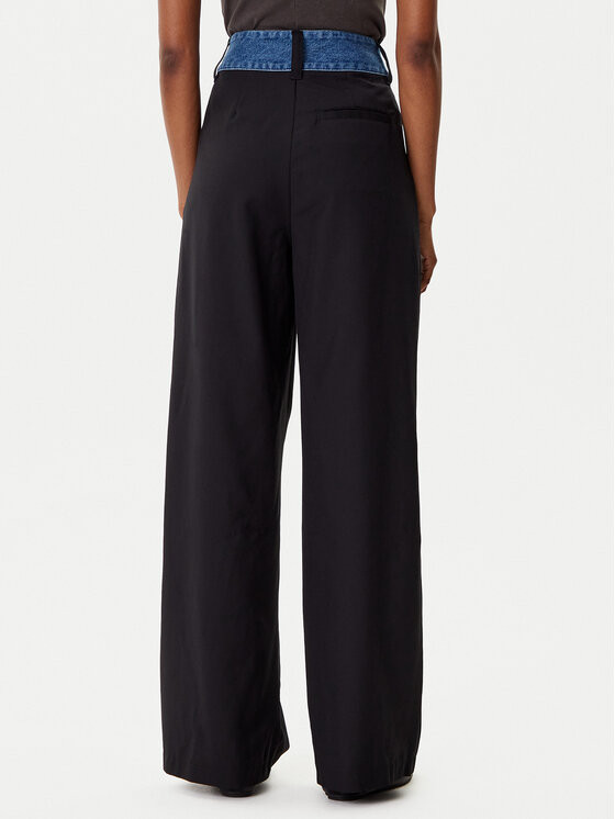 Desigual Desigual Παντελόνι υφασμάτινο Denimwaist 25WWPW03 Μαύρο Wide Leg
