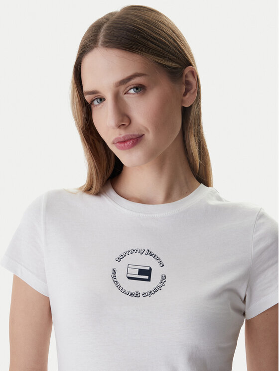 Tommy Jeans Tommy Jeans T-Shirt DW0DW22273 Biały Slim Fit