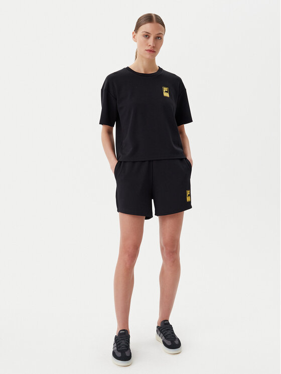 Fila Fila Sportske kratke hlače Lisakovsk FAW1047 Crna Loose Fit