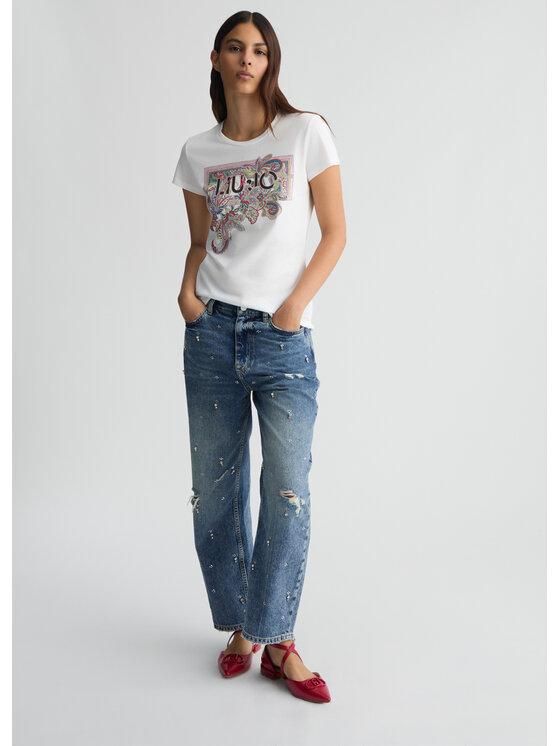 Liu Jo Liu Jo T-Shirt WA5240JS923M9616 Biały Regular Fit