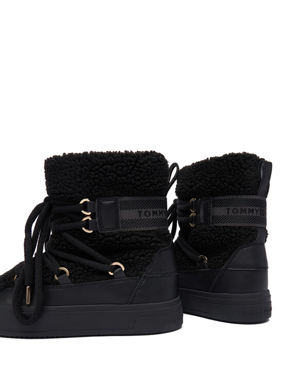 Tommy Hilfiger Tommy Hilfiger Cizme de zăpadă Faux Shearling Snowboot FW0FW08788 Negru