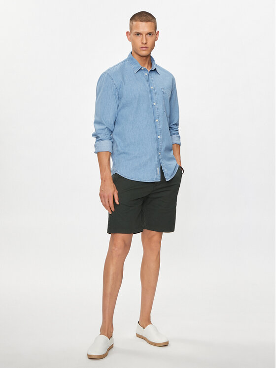 Marc O'Polo Marc O'Polo Šortky z materiálu M63 0421 15144 Zelená Regular Fit