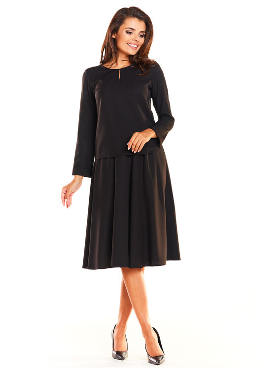 Awama Awama Sukienka codzienna A237 Czarny Basic Fit
