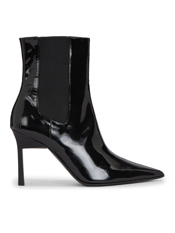 Calvin Klein Škornji Geo Stiletto Chelsea Boot 90-Pat HW0HW01809 Črna