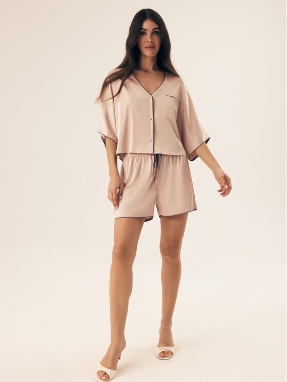Esotiq Esotiq Piżama 43346 Różowy Regular Fit