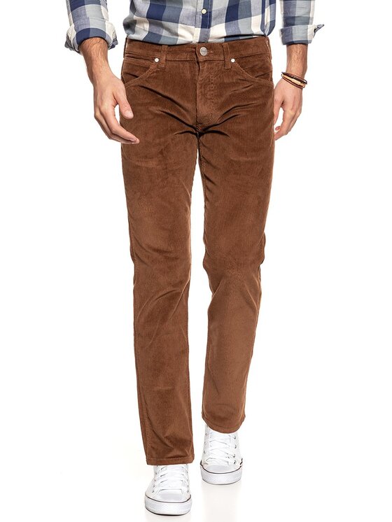 Wrangler Wrangler Pantaloni di tessuto GREENSBORO Marrone Straight Fit