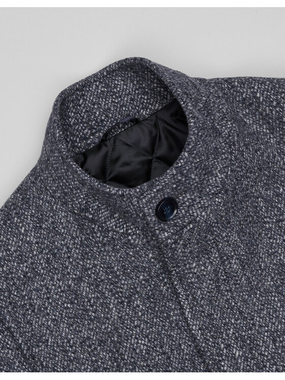 Borgio Borgio Płaszcz wełniany rivara_g1 Granatowy Slim Fit