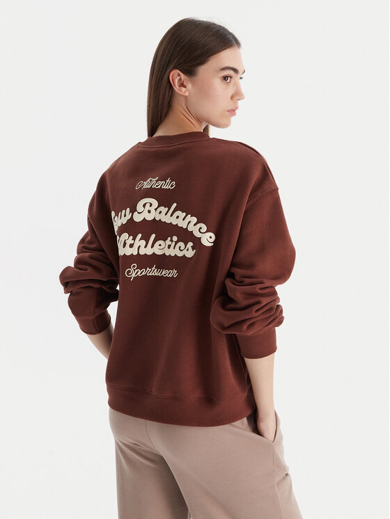 New Balance New Balance Mikina WT53516 Hnedá Relaxed Fit