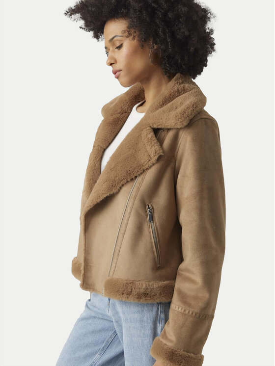 Vero Moda Vero Moda Ovčje usnje Peggy 10290150 Rjava Regular Fit