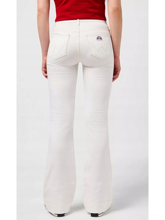 Wrangler Wrangler Spodnie materiałowe Flare 623 Biały Flare Fit