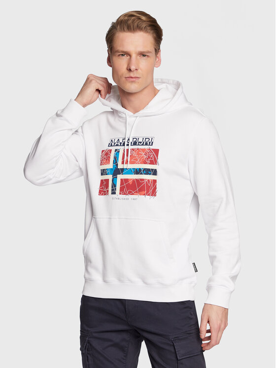 Napapijri Felpa B Guiro NP0A4GZT Bianco Regular Fit Modivo