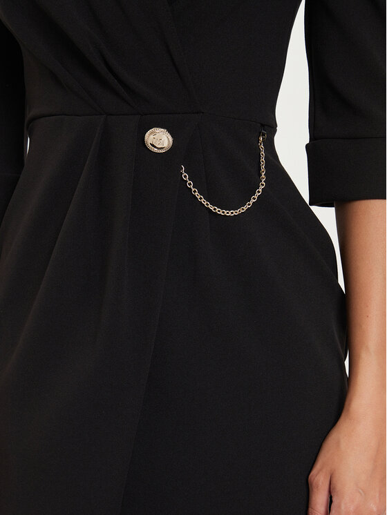 Rinascimento Rinascimento Koktejlové šaty CFC0019592002 Čierna Regular Fit