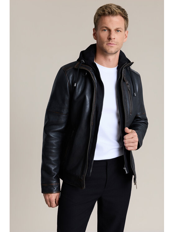 Lancerto Lancerto Kurtka skórzana Belvar KU068226000007 Czarny Regular Fit