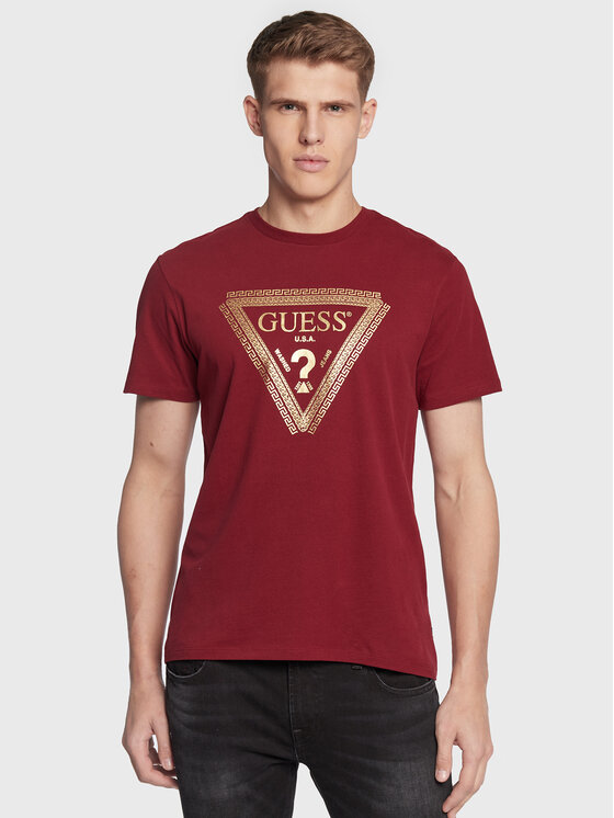 Guess Guess T-särk M3RI68 KBDK0 Bordoopunane Slim Fit
